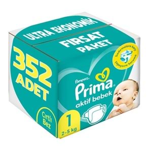 Prima Bebek Bezi 1 Beden 2-5 KG Yeni Doğan 352 Adet Ultra Ekonomik Fırsat Pk