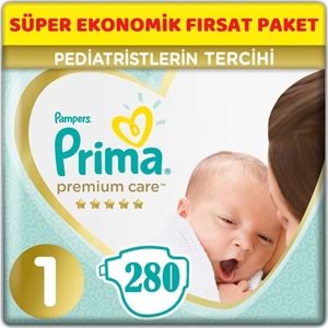 Prima Premium Care Bebek Bezi 1 Beden 2-5 KG Yeni Doğan 280 Adet Süper Ekonomik Fırsat Pk