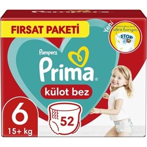 Prima Külot Bebek Bezi 6 Beden 15+ KG Extra Large 104 Adet Ekonomik Fırsat Pk