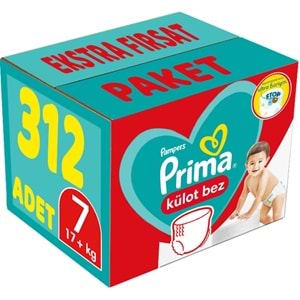 Prima Külot Bebek Bezi 7 Beden 17+ KG XXL 312 Adet Ekstra Fırsat Pk