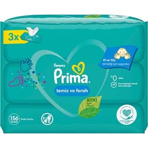 Prima Islak Havlu Mendil Temiz ve Ferah (Bitki Bazlı) 12 Li Set (4PK*3) 624 Yaprak