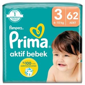 Prima Bebek Bezi 3 Beden 6-10 KG Midi 124 Adet Süper Ekonomik Pk