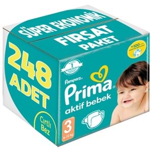 Prima Bebek Bezi 3 Beden 6-10 KG Midi 248 Adet Süper Ekonomik Fırsat Pk