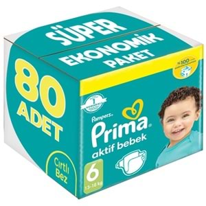 Prima Bebek Bezi 6 Beden 13-18 KG Extra Large 80 Adet Süper Ekonomik Pk