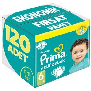 Prima Bebek Bezi 6 Beden 13-18 KG Extra Large 120 Adet Ekonomik Fırsat Pk