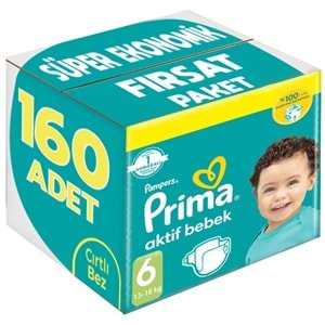Prima Bebek Bezi 6 Beden 13-18 KG Extra Large 160 Adet Süper Ekonomik Fırsat Pk