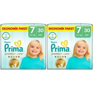 Prima Premium Care Bebek Bezi 7 Beden 15+ KG XXXLarge 60 Adet Süper Ekonomik Pk