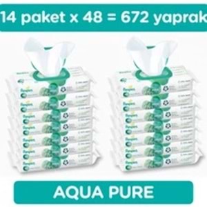 Prima Pampers Harmonie Islak Havlu Mendil Aqua Pure 48 Yaprak 14 Lü Set (672 Yaprak) Organik Pamuk