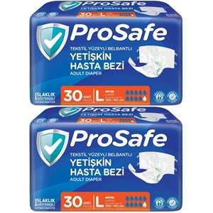 Prosafe Yetişkin Bezi Bel Bantlı Tekstil Yüzey L - Large - Büyük Boy 60 Adet