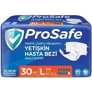 Prosafe Yetişkin Bezi Bel Bantlı Tekstil Yüzey L - Large - Büyük Boy 90 Adet