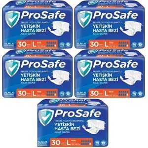 Prosafe Yetişkin Bezi Bel Bantlı Tekstil Yüzey L - Large - Büyük Boy 150 Adet