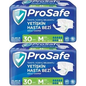 Prosafe Yetişkin Bezi Bel Bantlı Tekstil Yüzey M - Medium - Orta Boy 60 Adet (2PK*30)