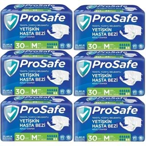 Prosafe Yetişkin Bezi Bel Bantlı Tekstil Yüzey M - Medium - Orta Boy 180 Adet (6PK*30)