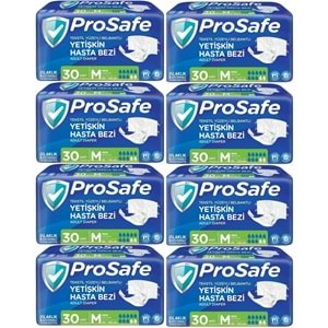 Prosafe Yetişkin Bezi Bel Bantlı Tekstil Yüzey M - Medium - Orta Boy 240 Adet (8PK*30)