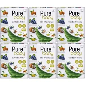 Pure Baby Wipes Islak Havlu Mendil 50 Yaprak 24 Lü Set (1200 Yaprak) (Meyveli)