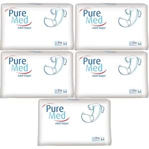 Puremed Yetişkin Bezi Bel Bantlı Tekstil Yüzey M - Orta - Medium 150 Adet (5PK*30)
