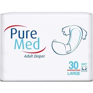 Puremed Yetişkin Bezi Bel Bantlı Tekstil Yüzey Large L-Büyük 150 Adet 5Pk x 30
