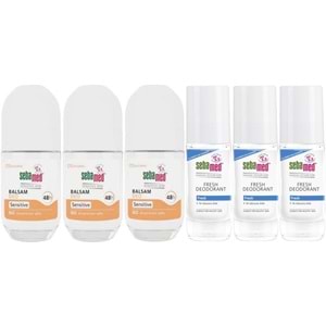 Sebamed Deodorant Roll-On 50ML Balsam Hassas/Sensitive + Roll-On 50ML Fresh (Karma 6 Lı Set)