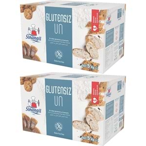 Sinangil Glutensiz Un 10KG (10000GR) Kutu Çölyak Diyetine Uygun (2PK*5KG)