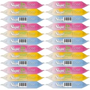 Sleepy Islak Havlu Cep Mendil 15 Yaprak (24 Lü Set) Rose/Garden (8PK*3) 360 Yaprak