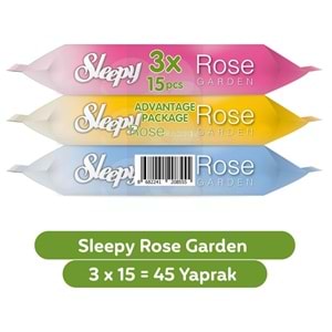 Sleepy Islak Havlu Cep Mendil 15 Yaprak (9 Lu Set) Travel Pk Rose/Garden (3PK*3) 135 Yaprak