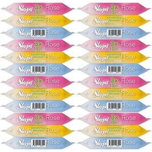Sleepy Islak Havlu Cep Mendil 15 Yaprak (24 Lü Set) Travel Pk Rose/Garden (8PK*3) 360 Yaprak