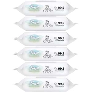 Sleepy Islak Havlu Mendil Bio Natural 40 Yaprak Yeni Doğan (6 Lı Set) Plastik Kapaklı 240 Yaprak