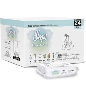 Sleepy Islak Havlu Mendil Bio Natural 40 Yaprak Yeni Doğan (24 Lü Set) Plastik Kapaklı 960 Yaprak