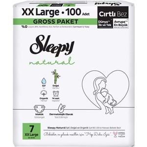 Sleepy Bebek Bezi Natural 7 Beden 20-30 KG XXLarge 300 Adet Ekonomik Fırsat Gross Pk