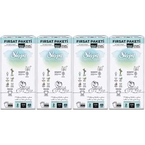 Sleepy Bebek Bezi Bio Natural 2 Beden 3-6 KG Mini 192 Adet Avantaj Fırsat Pk
