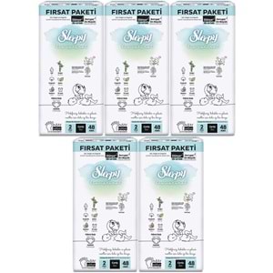 Sleepy Bebek Bezi Bio Natural 2 Beden 3-6 KG Mini 240 Adet MeGa Fırsat Pk