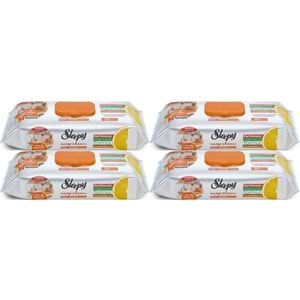 Sleepy Easy Clean Yüzey Temizlik Mutfak Havlusu -Mendili 50 Yaprak Portakal Yağlı (4Lü Set) 200Yprk