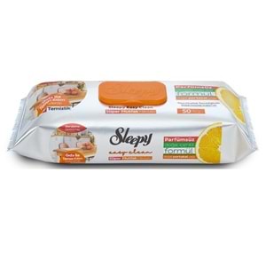 Sleepy Easy Clean Yüzey Temizlik Mutfak Havlusu -Mendili 50 Yaprak Portakal Yağlı (9Lu Set) 450Yprk