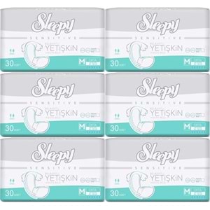Sleepy Yetişkin Bezi Bel Bantlı M - Orta - Medium 180 Adet (6PK*30)