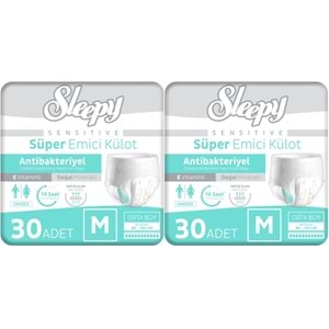 Sleepy Yetişkin Bezi Emici Külot M - Orta - Medium 60 Adet (2PK*30)