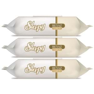 Sleepy Islak Havlu Mendil 90 Yaprak (3 Lü Set) Beyaz Sabun Kokulu Plastik Kapaklı (270 Yaprak)