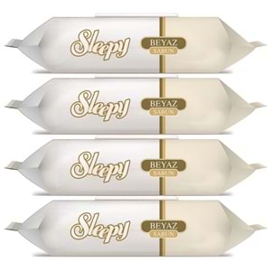 Sleepy Islak Havlu Mendil 90 Yaprak (4 Lü Set) Beyaz Sabun Kokulu Plastik Kapaklı (360 Yaprak)