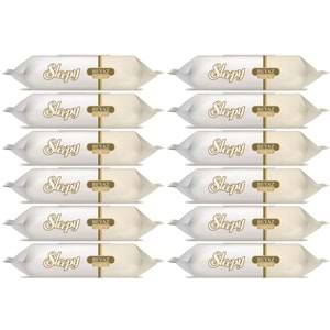 Sleepy Islak Havlu Mendil 90 Yaprak (12 Li Set) Beyaz Sabun Kokulu Plastik Kapaklı (1080 Yaprak)