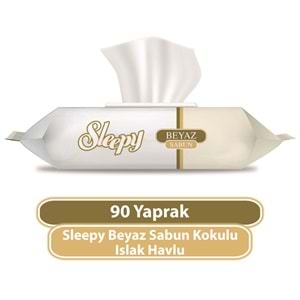 Sleepy Islak Havlu Mendil 90 Yaprak (48 Li Set) Beyaz Sabun Kokulu Plastik Kapaklı (4320 Yaprak)