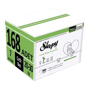 Sleepy Bebek Bezi Natural 7 Beden 20-30 KG XXLarge 168 Adet 6PK*28