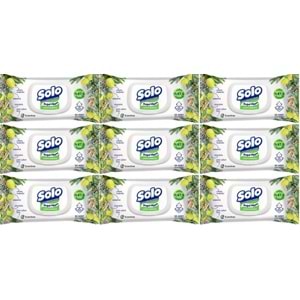 Solo Islak Havlu Mendil 50 Yaprak Limon & Biberiye (9 Lu Set) (3PK*3) 450 Yaprak