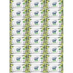 Solo Islak Havlu Mendil 50 Yaprak Limon & Biberiye (24 Lü Set) (8PK*3) 1200 Yaprak