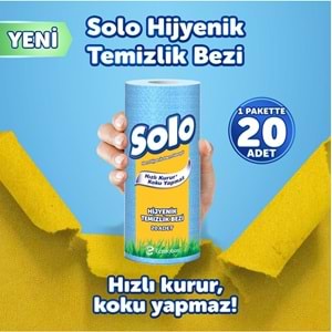 Solo Hijyenik Temizlik Bezi (İç adet 20 Li) (Kokusuz ve Hızla Kuruyan) (6 Lı Set)