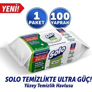 Solo Yüzey Temizlik Havlusu - Mendili 100 Yaprak Okaliptus & Çam Esintisi (9 Lu Set) 900 Yaprak