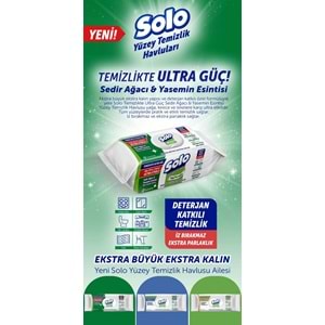 Solo Yüzey Temizlik Havlusu - Mendili 100 Yaprak Okaliptus & Çam Esintisi (9 Lu Set) 900 Yaprak
