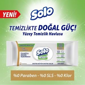 Solo Yüzey Temizlik Havlusu - Mendili 100 Yaprak Beyaz Sabun Ferahlığı (4 Lü Set) 400 Yaprak
