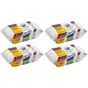 Solo Yüzey Temizlik Havlusu - Mendili 100 Yaprak Limon & Portakal Tazeliği (4 Lü Set) 400 Yaprak