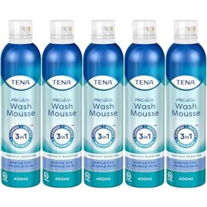 Tena Proskin Vücut Temizleme Köpüğü 400 ML (3 in 1 Arada) (5 Li Set)