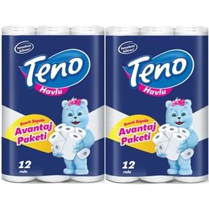 Teno Ultra Kağıt Havlu Çift Katlı 24 Lü Paket (2PK*12) (Avantaj Pk Serisi)