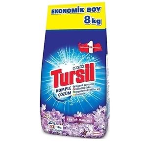 Tursil Matik Toz Çamaşır Deterjanı 24KG Leylak Bahçesi (159 Yıkama) Renkli/Beyazlar (3PK*8KG)